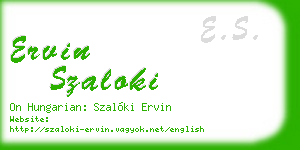 ervin szaloki business card